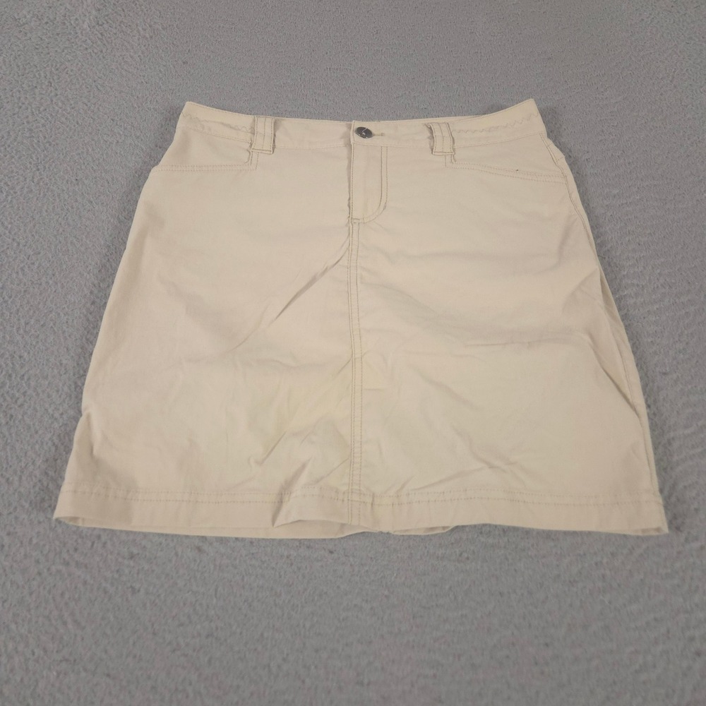 Eddie Bauer Skort Womens 0 Tan Travex Nylon Spandex Brief-Lined Active Pockets